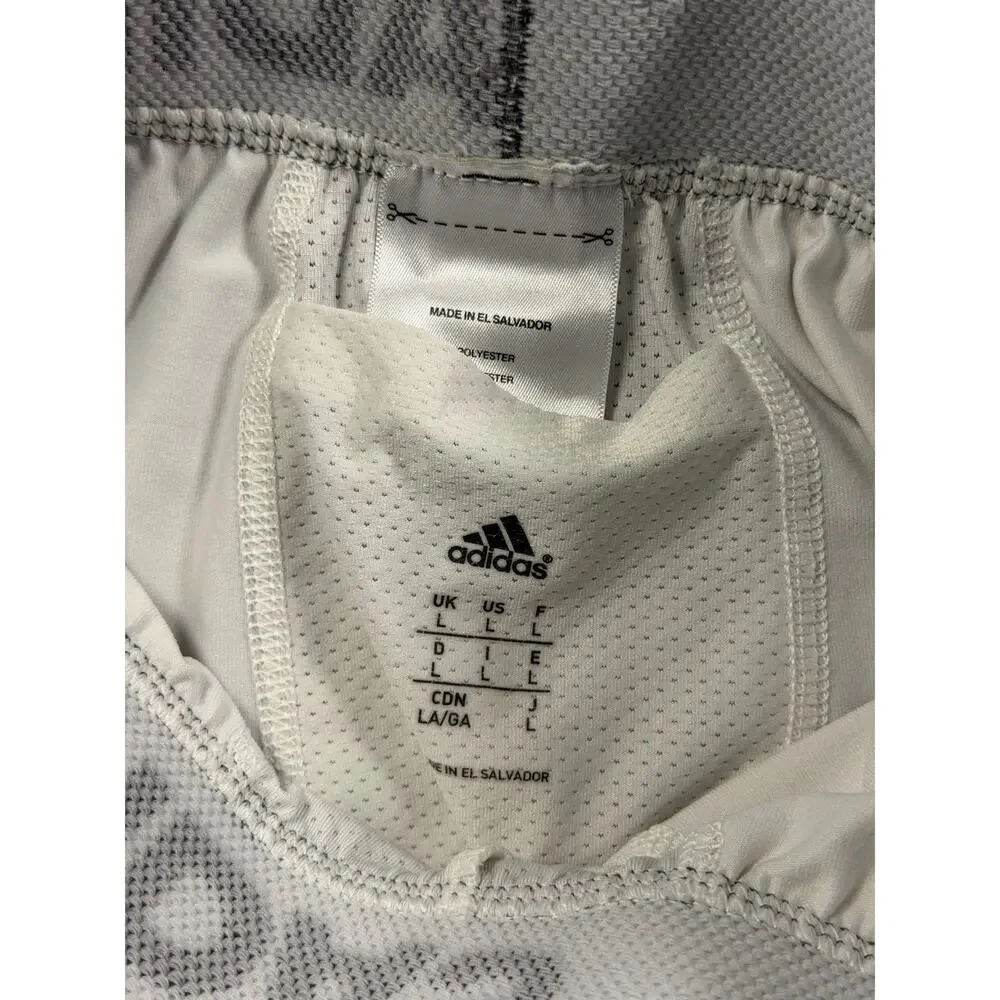 Adidas Adult 6-Pocket Football Girdle White Gray Compression Shorts Size Large L